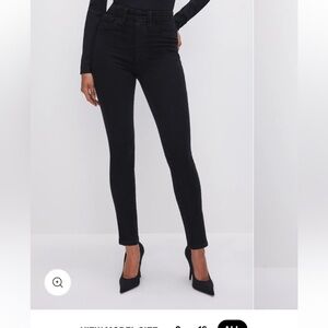 Good American POWER STRETCH PULL-ON SKINNY JEANS Size medium Black NWOT